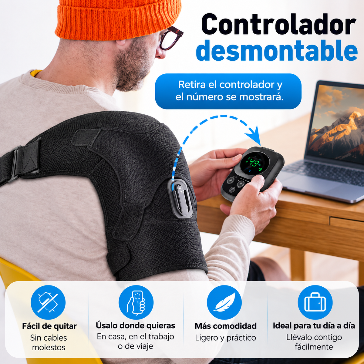 Controlador desmontable, sin cables, para usar en casa o en el trabajo