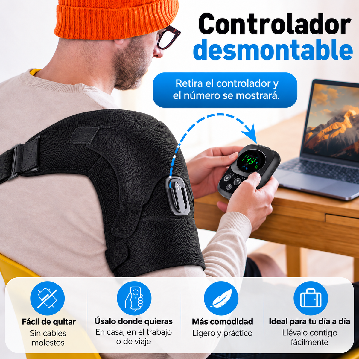 Controlador desmontable, sin cables, para usar en casa o en el trabajo